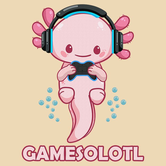 Gamesolotl Gaming Axolotl Playing Video Games Funny Drawstring Bag