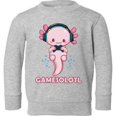 Gamesolotl Gaming Axolotl Playing Video Games Funny Toddler Sweatshirt