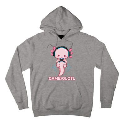 Gamesolotl Gaming Axolotl Playing Video Games Funny Tall Hoodie