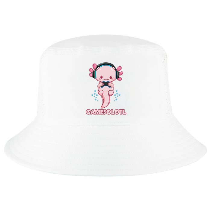 Gamesolotl Gaming Axolotl Playing Video Games Funny Cool Comfort Performance Bucket Hat