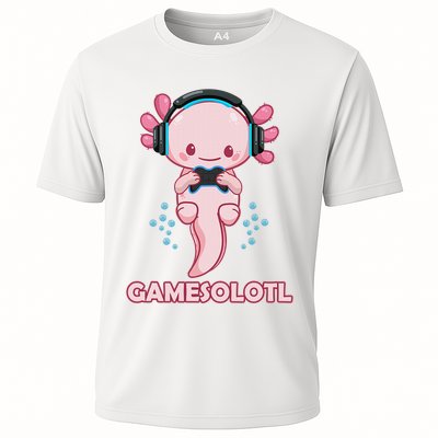 Gamesolotl Gaming Axolotl Playing Video Games Funny Performance Shirt
