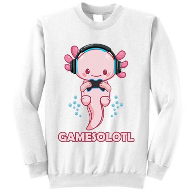 Gamesolotl Gaming Axolotl Playing Video Games Funny Sweatshirt