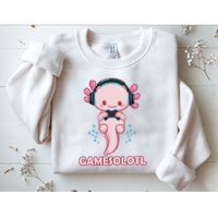 Gamesolotl Gaming Axolotl Playing Video Games Funny Sweatshirt