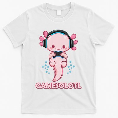 Gamesolotl Gaming Axolotl Playing Video Games Funny T-Shirt