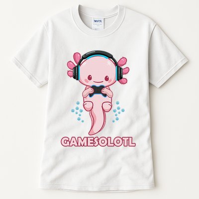 Gamesolotl Gaming Axolotl Playing Video Games Funny Tall T-Shirt