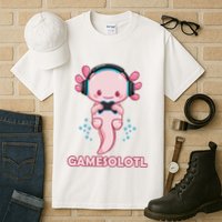 Gamesolotl Gaming Axolotl Playing Video Games Funny Tall T-Shirt