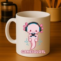 Gamesolotl Gaming Axolotl Playing Video Games Funny Mug