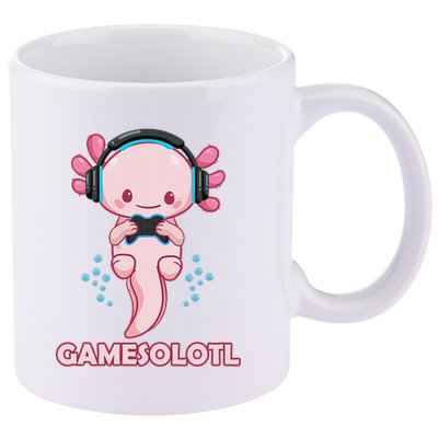 Gamesolotl Gaming Axolotl Playing Video Games Funny 11oz C Handle Ceramic Mug