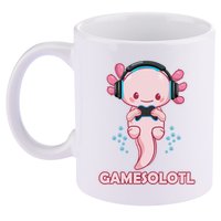 Gamesolotl Gaming Axolotl Playing Video Games Funny 11oz C Handle Ceramic Mug