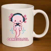 Gamesolotl Gaming Axolotl Playing Video Games Funny 11oz C Handle Ceramic Mug