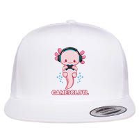 Gamesolotl Gaming Axolotl Playing Video Games Funny Flatbill Hat