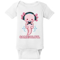 Gamesolotl Gaming Axolotl Playing Video Games Funny Baby Bodysuit