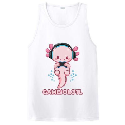 Gamesolotl Gaming Axolotl Playing Video Games Funny PosiCharge Competitor Tank