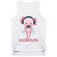 Gamesolotl Gaming Axolotl Playing Video Games Funny Tank Top