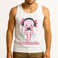 Gamesolotl Gaming Axolotl Playing Video Games Funny Tank Top