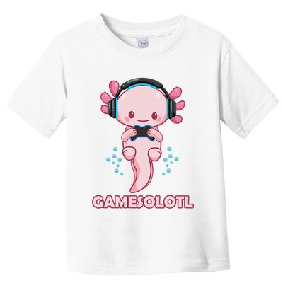 Gamesolotl Gaming Axolotl Playing Video Games Funny Toddler T-Shirt