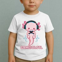 Gamesolotl Gaming Axolotl Playing Video Games Funny Toddler T-Shirt