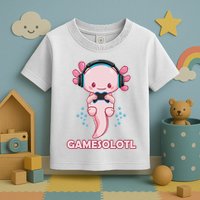 Gamesolotl Gaming Axolotl Playing Video Games Funny Toddler T-Shirt