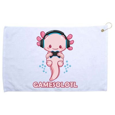 Gamesolotl Gaming Axolotl Playing Video Games Funny Grommeted Golf Towel