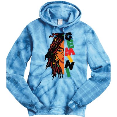 Gemini Girl Afro Locs Girl Zodiac Signs Birthday Girl Tie Dye Hoodie