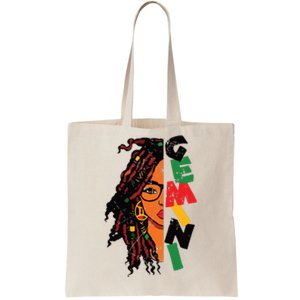 Gemini Girl Afro Locs Girl Zodiac Signs Birthday Girl Tote Bag