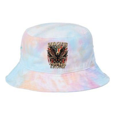 God Guns And Trump 2nd Amendment Flag Eagle Tie Dye Newport Bucket Hat