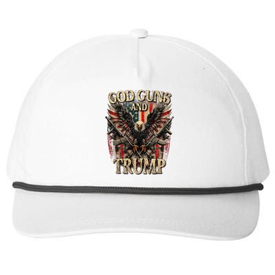 God Guns And Trump 2nd Amendment Flag Eagle Snapback Five-Panel Rope Hat