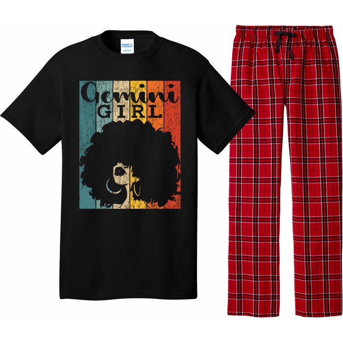 Gemini Girl Afro Natural Hair Diva Black Woman Zodiac Pajama Set