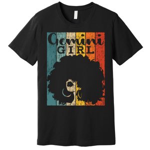 Gemini Girl Afro Natural Hair Diva Black Woman Zodiac Premium T-Shirt