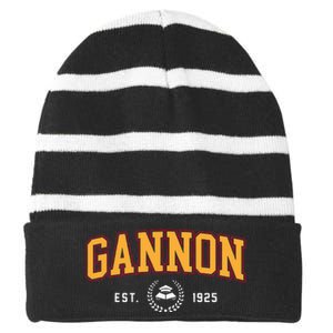 Gannon Striped Beanie with Solid Band