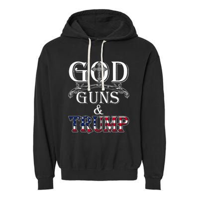 God Guns And Trump 2nd Amendment Garment-Dyed Fleece Hoodie