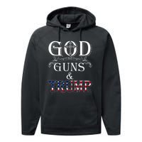 God Guns And Trump 2nd Amendment Performance Fleece Hoodie