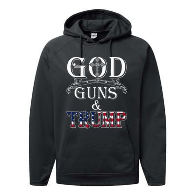 God Guns And Trump 2nd Amendment Performance Fleece Hoodie