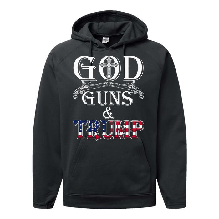 God Guns And Trump 2nd Amendment Performance Fleece Hoodie