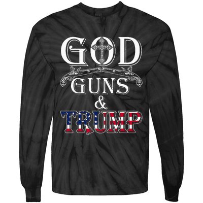 God Guns And Trump 2nd Amendment Tie-Dye Long Sleeve Shirt