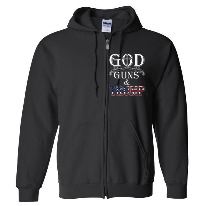 God Guns And Trump 2nd Amendment Full Zip Hoodie