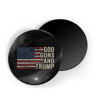 God Guns And Trump Pro God Gun Funny Republican Usa Flag Magnet