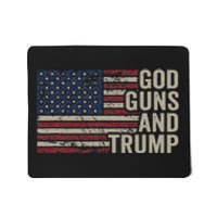 God Guns And Trump Pro God Gun Funny Republican Usa Flag Mousepad