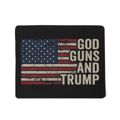 God Guns And Trump Pro God Gun Funny Republican Usa Flag Mousepad