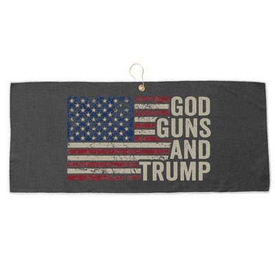 God Guns And Trump Pro God Gun Funny Republican Usa Flag Large Microfiber Waffle Golf Towel