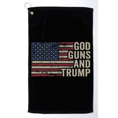 God Guns And Trump Pro God Gun Funny Republican Usa Flag Platinum Collection Golf Towel