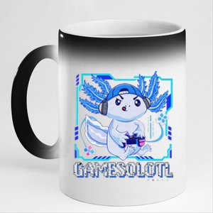 Gamesolotl Gamer Axolotl Video Games Anime Lizard 11oz Black Color Changing Mug