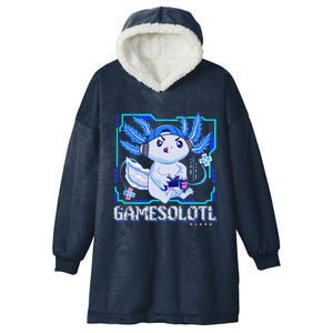 Gamesolotl Gamer Axolotl Video Games Anime Lizard Hooded Wearable Blanket