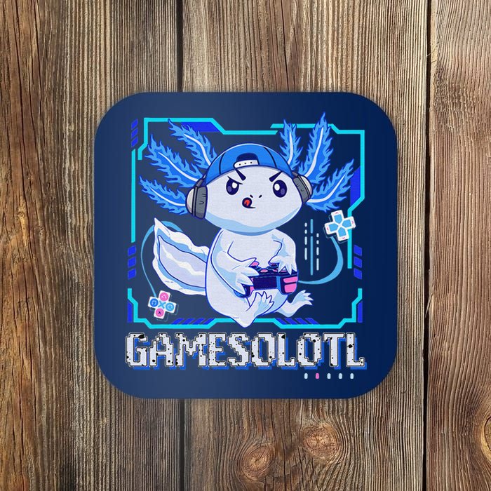 Gamesolotl Gamer Axolotl Video Games Anime Lizard Coaster