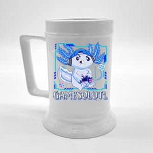 Gamesolotl Gamer Axolotl Video Games Anime Lizard Beer Stein