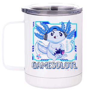 Gamesolotl Gamer Axolotl Video Games Anime Lizard 12 oz Stainless Steel Tumbler Cup