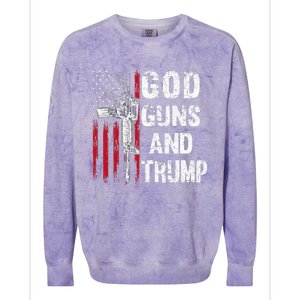 God Guns And Trump 2nd Amendment Flag Ar15 American Flag Colorblast Crewneck Sweatshirt