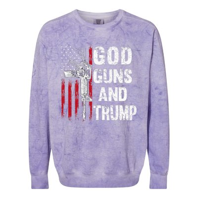 God Guns And Trump 2nd Amendment Flag Ar15 American Flag Colorblast Crewneck Sweatshirt