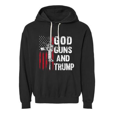 God Guns And Trump 2nd Amendment Flag Ar15 American Flag Garment-Dyed Fleece Hoodie