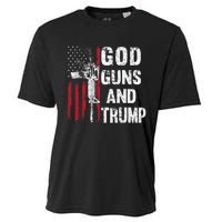 God Guns And Trump 2nd Amendment Flag Ar15 American Flag Cooling Performance Crew T-Shirt